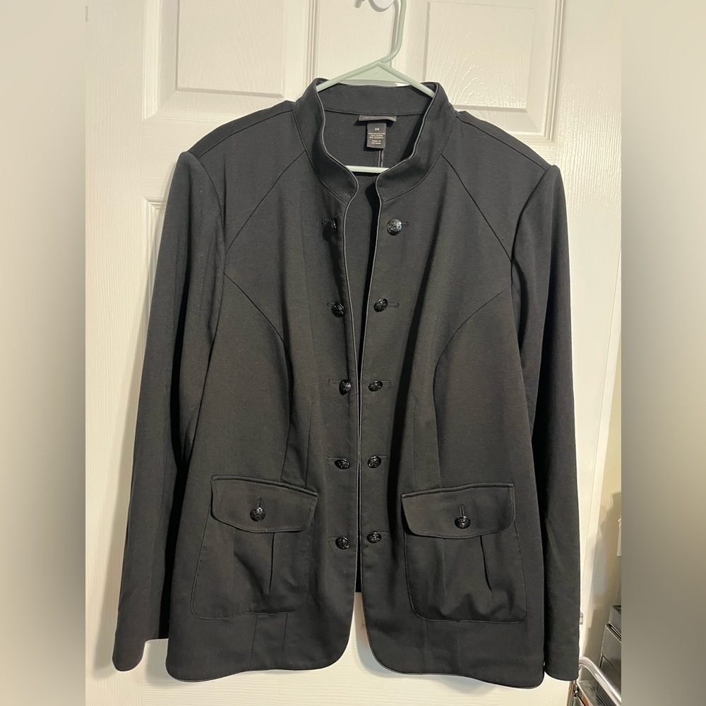 Lane Bryant Black Military Style Blazer Sz 26 - Picture 2 of 9
